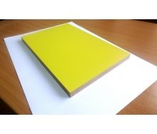 Фанера ламинированная глянцевая ОДЕК для мебели гладкая/гладкая 15х1250х2500 мм желтая